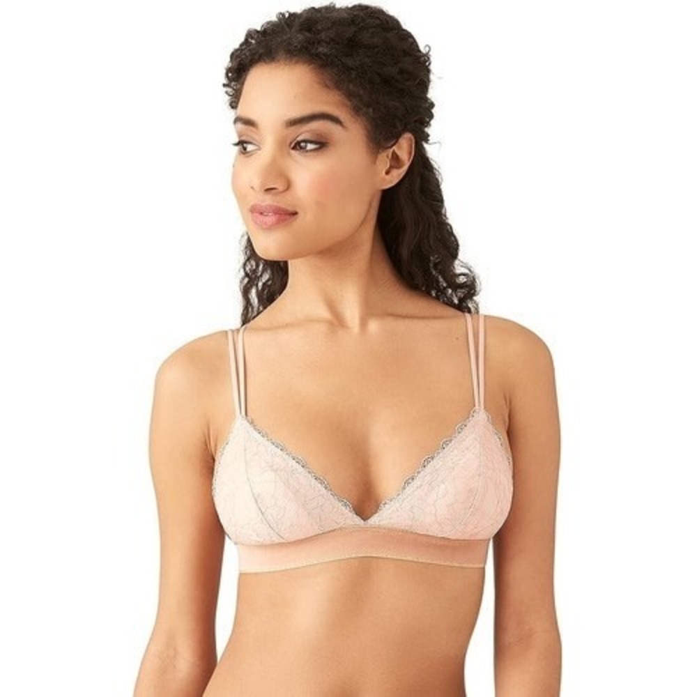 b.tempt'd'by Wacoal Lace Encounter Triangle Bralette Bra Rose Smoke L  A009697
